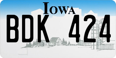 IA license plate BDK424