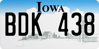 IA license plate BDK438