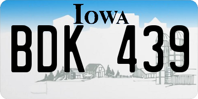 IA license plate BDK439