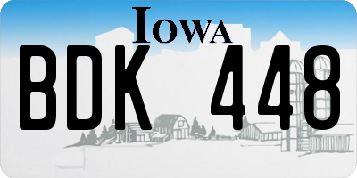 IA license plate BDK448