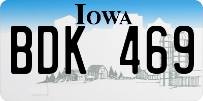 IA license plate BDK469