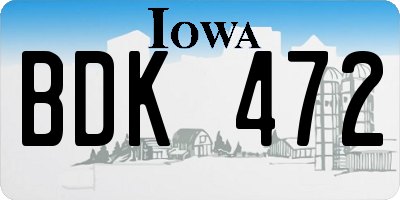 IA license plate BDK472