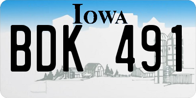 IA license plate BDK491