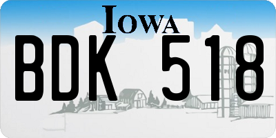 IA license plate BDK518