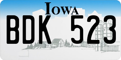 IA license plate BDK523