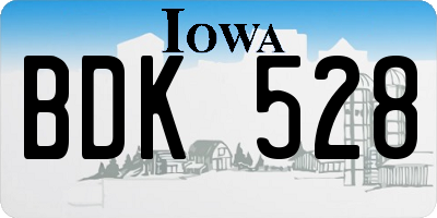 IA license plate BDK528