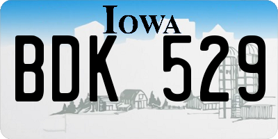 IA license plate BDK529