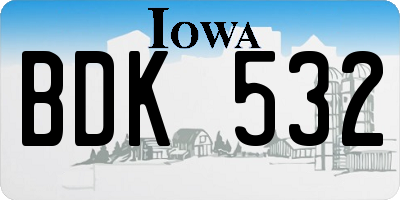 IA license plate BDK532