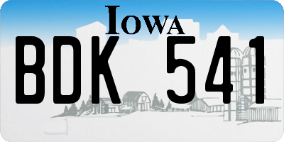 IA license plate BDK541