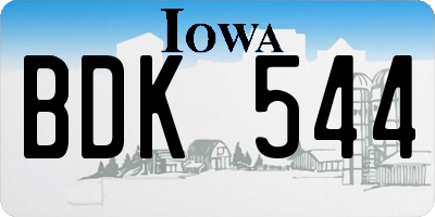 IA license plate BDK544