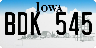 IA license plate BDK545