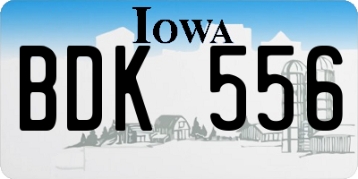 IA license plate BDK556