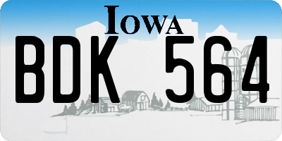 IA license plate BDK564