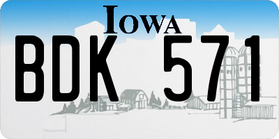 IA license plate BDK571