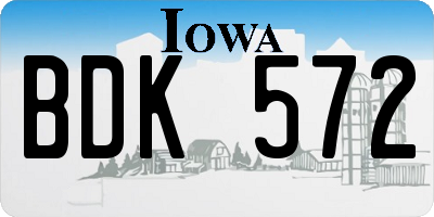 IA license plate BDK572