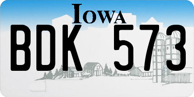 IA license plate BDK573