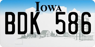 IA license plate BDK586