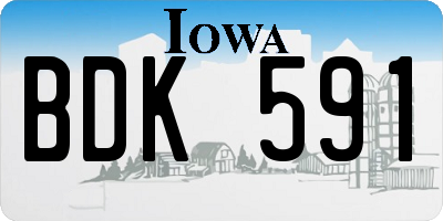 IA license plate BDK591