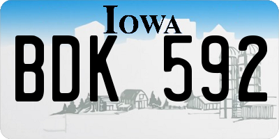 IA license plate BDK592