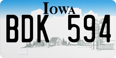 IA license plate BDK594