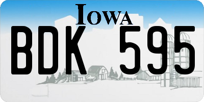 IA license plate BDK595