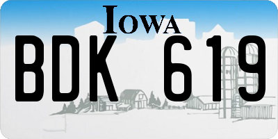 IA license plate BDK619