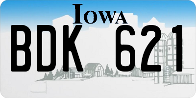 IA license plate BDK621