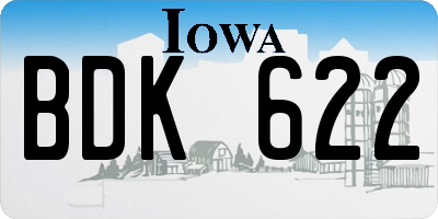IA license plate BDK622