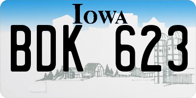 IA license plate BDK623