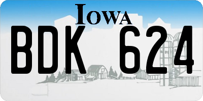 IA license plate BDK624