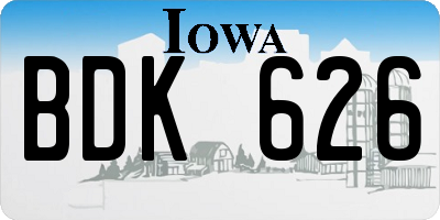 IA license plate BDK626