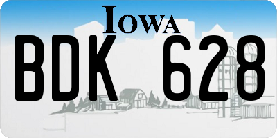 IA license plate BDK628