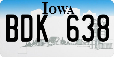 IA license plate BDK638