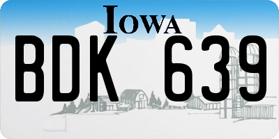 IA license plate BDK639
