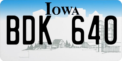 IA license plate BDK640