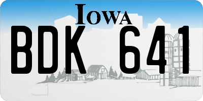 IA license plate BDK641