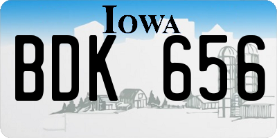 IA license plate BDK656