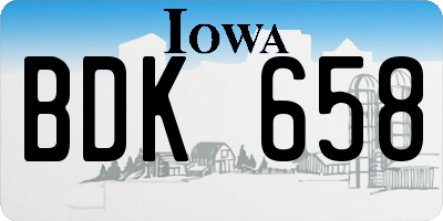 IA license plate BDK658