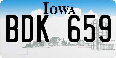 IA license plate BDK659