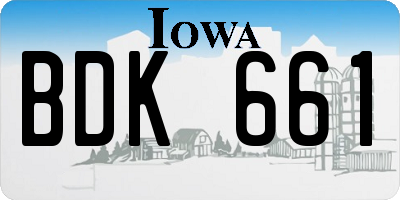 IA license plate BDK661