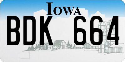 IA license plate BDK664