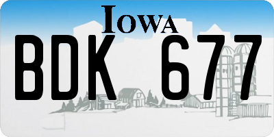 IA license plate BDK677