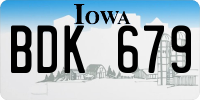 IA license plate BDK679