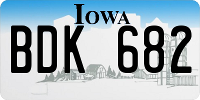 IA license plate BDK682