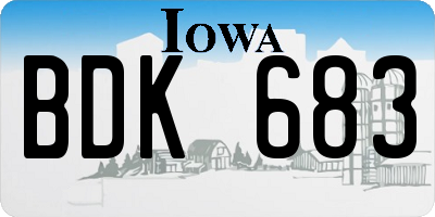IA license plate BDK683