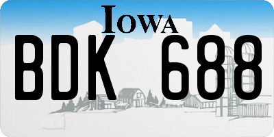 IA license plate BDK688