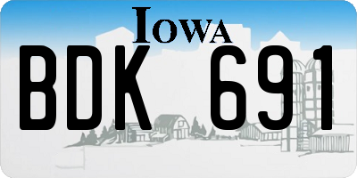 IA license plate BDK691