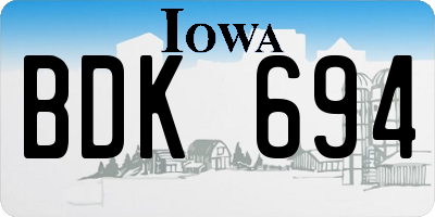 IA license plate BDK694