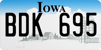 IA license plate BDK695