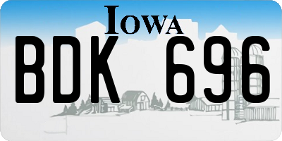 IA license plate BDK696